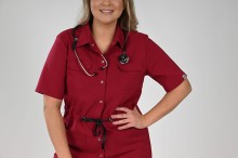 Sukienka medyczna burgundowa