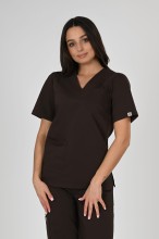 Bluzka medyczna damska premium Scrubs Basic Chocolate/ Brązowa