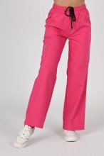Spodnie medyczne damskie Premium Szerokie Pink/ Różowe