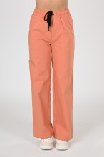 Spodnie medyczne damskie Premium Szerokie Peach/ Brzoskwiniowe
