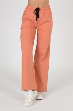 Spodnie medyczne damskie Premium Szerokie Peach/ Brzoskwiniowe