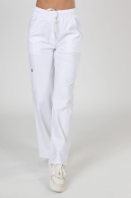 Spodnie medyczne damskie Premium Szerokie White/ Białe