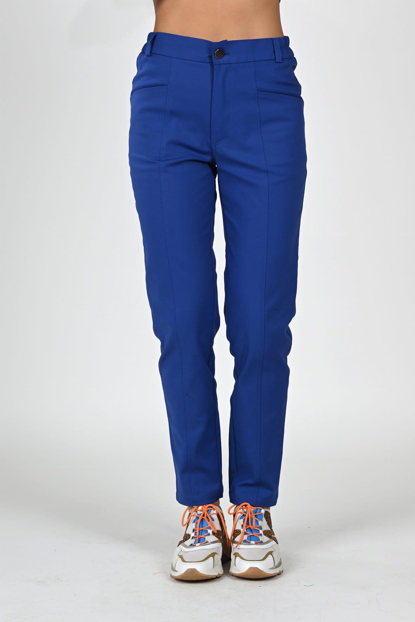 Spodnie medyczne damskie Premium Scrubs Basic GlamComfort Blue/ Niebieskie