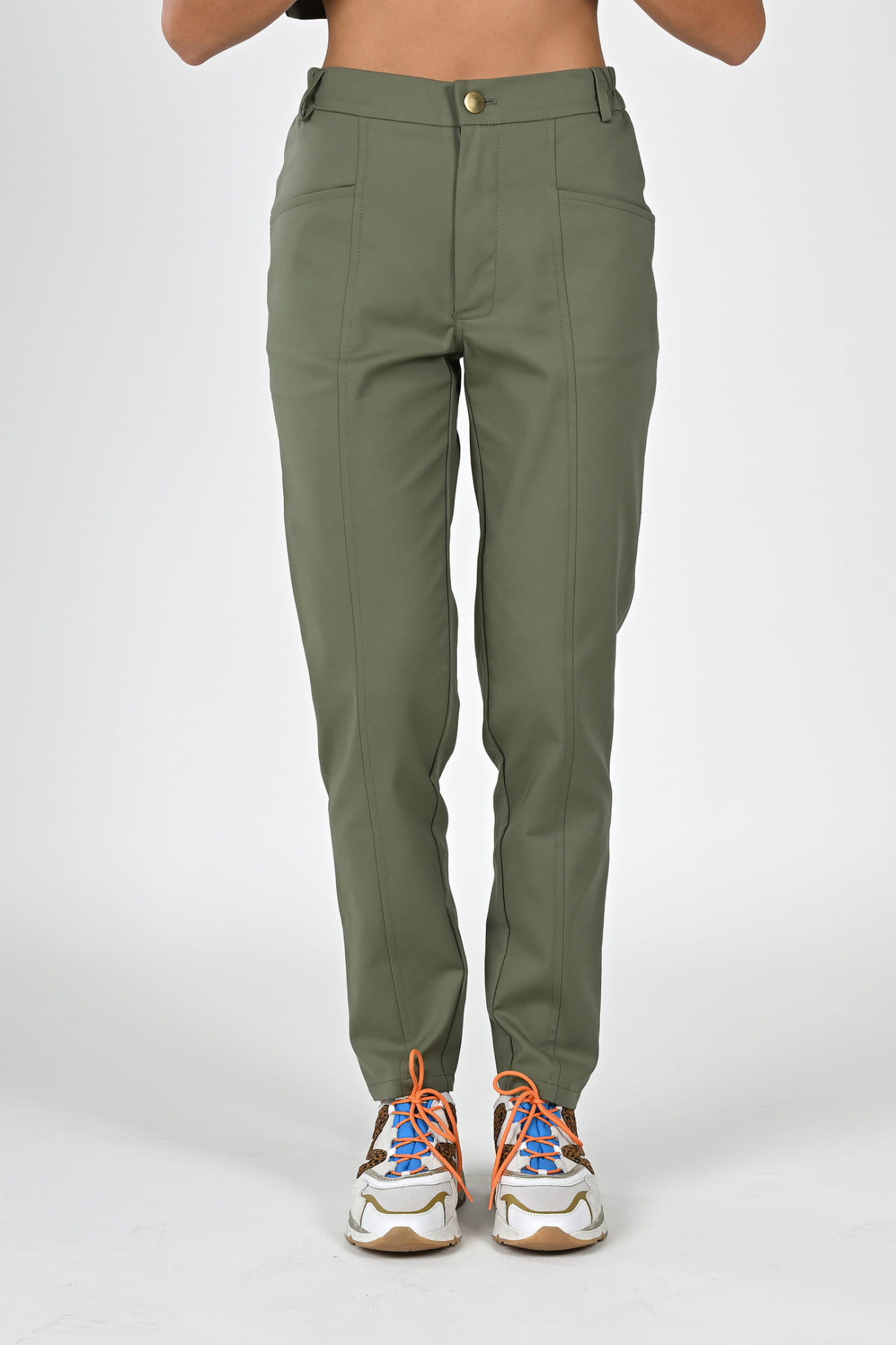 Spodnie medyczne damskie Premium Scrubs Basic GlamComfort Olive/ Oliwkowe