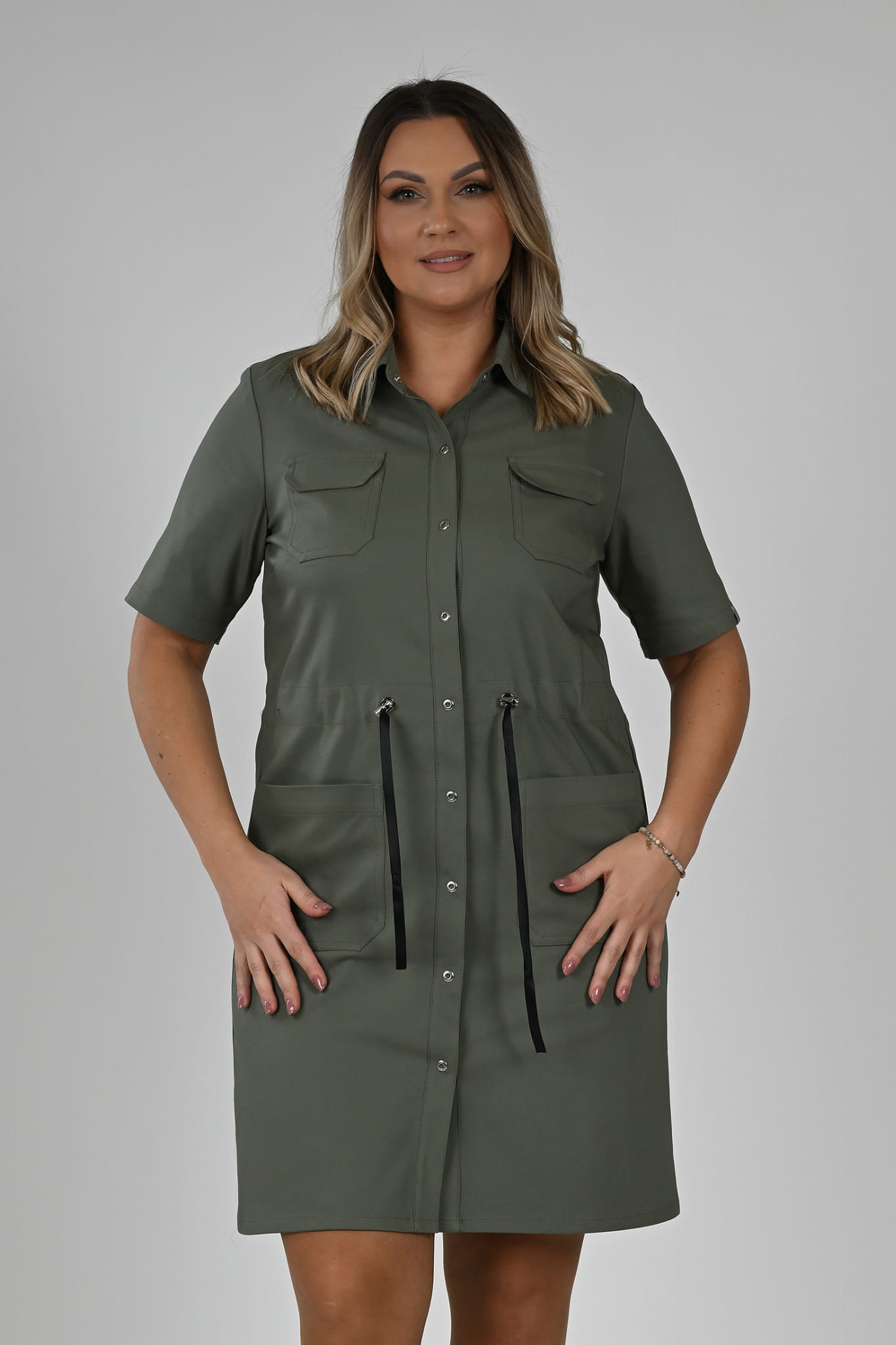 Sukienka medyczna Premium regulowana Scrubs Olive/ Oliwkowa