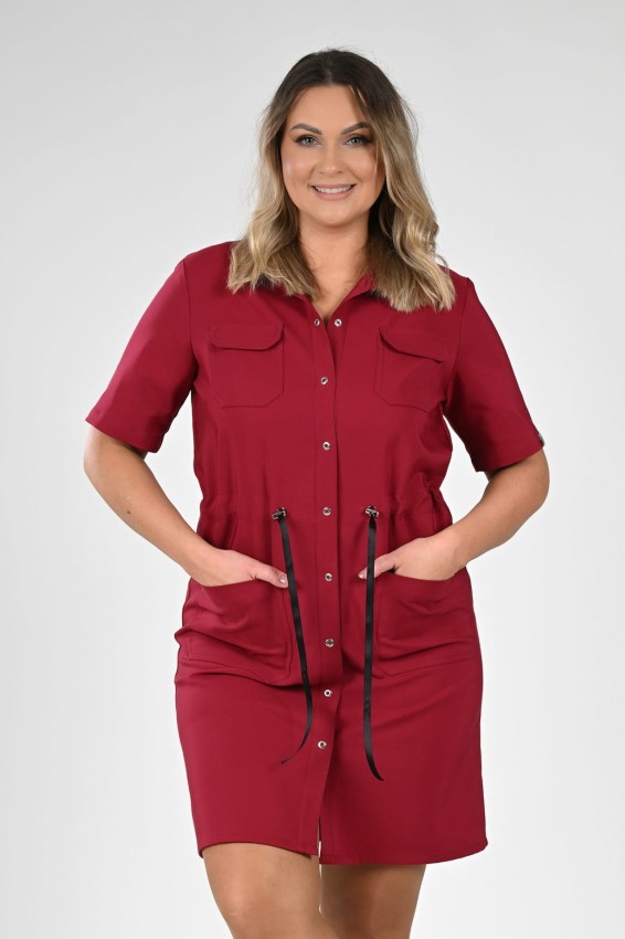 Sukienka medyczna burgundowa