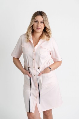 Sukienka medyczna Premium regulowana Scrubs Light Apricot/ Delikatny Róż