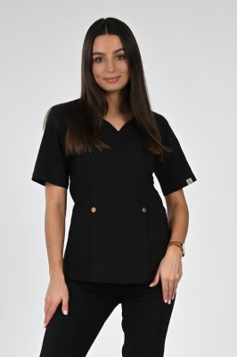 Bluzka medyczna damska Premium Scrubs GlamComfort  Black/ Czarna