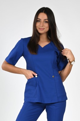 Bluzka medyczna damska Premium Scrubs GlamComfort Blue/  Niebieska