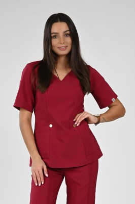 Bluzka medyczna damska Premium Scrubs GlamComfort  Magnat/  Burgund