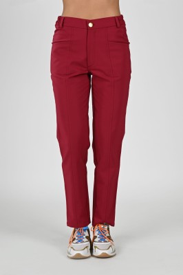 Spodnie medyczne damskie Premium Scrubs Basic GlamComfort Magnat/ Burgund