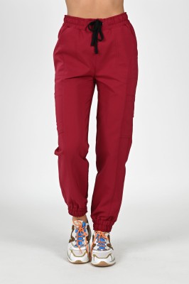 Spodnie medyczne joggery damskie Premium Scrubs Magnat/ Burgund