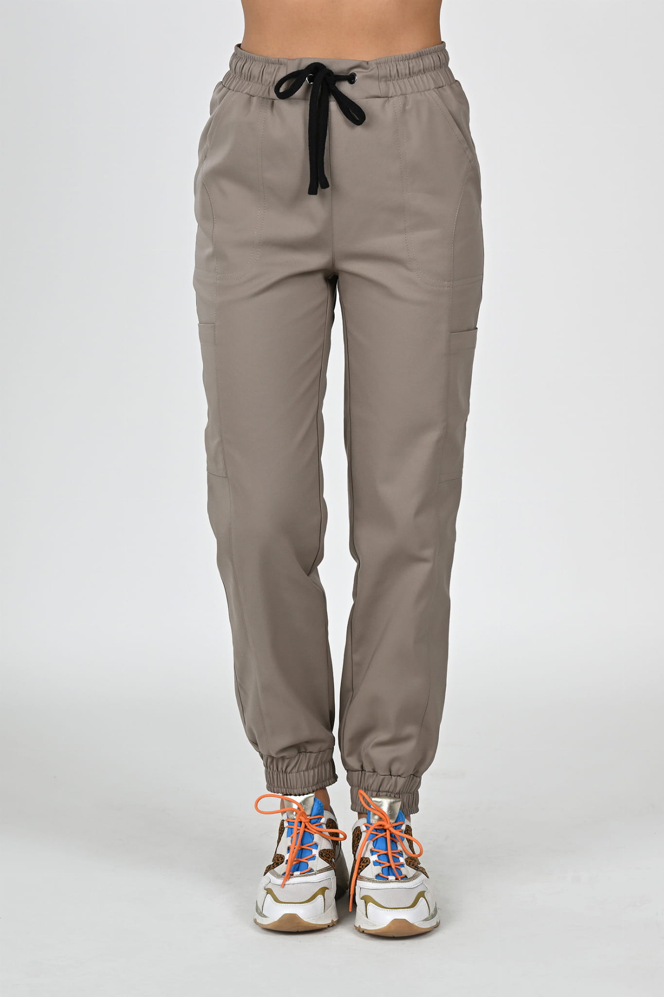 Spodnie medyczne joggery damskie Premium Scrubs Latte/ beżowe