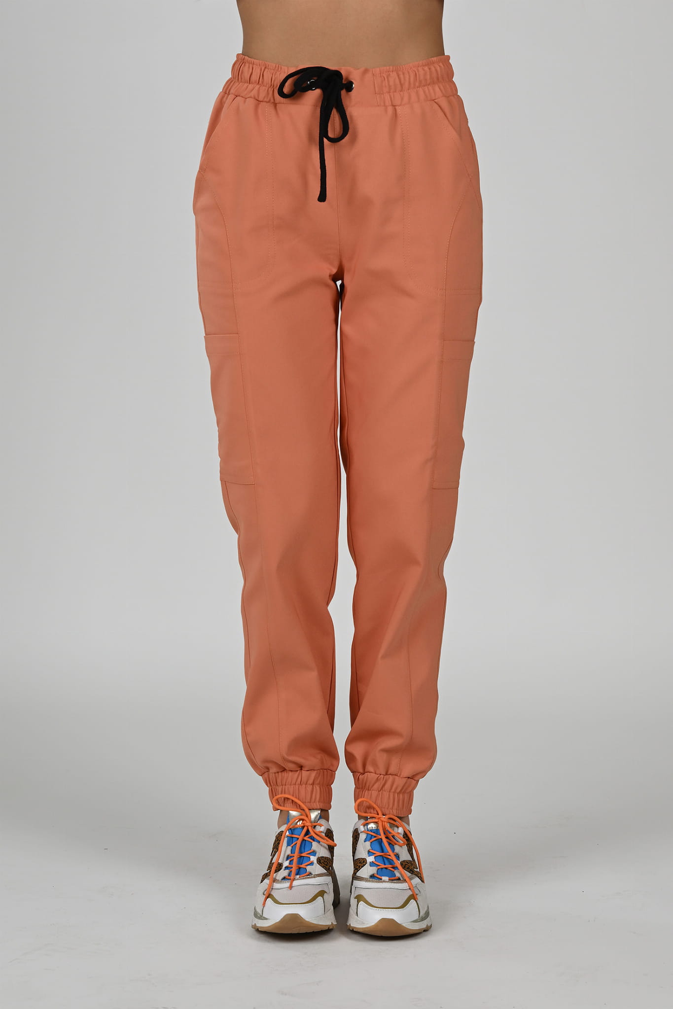 Spodnie medyczne joggery damskie Premium Scrubs Peach/ Brzoskwiniowe