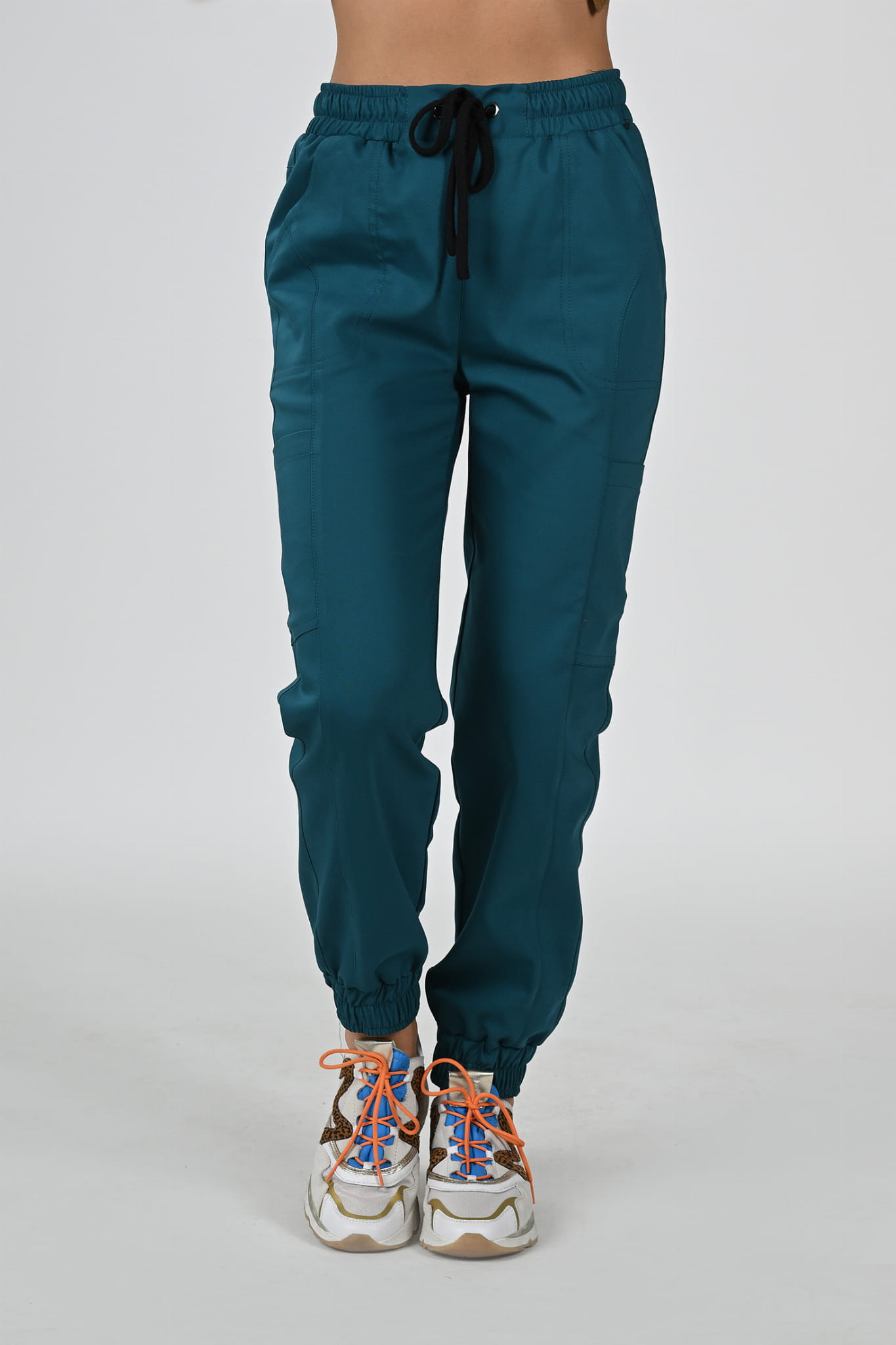 Spodnie medyczne joggery damskie Premium Scrubs Sea/ Morskie