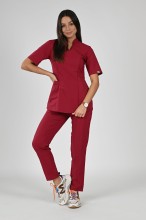 Bluza medyczna burgundowa