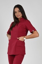 Bluza medyczna burgundowa