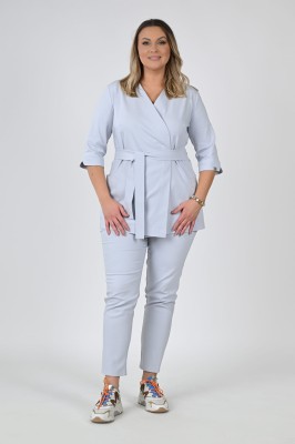 Bluzka medyczna damska kopertowa Scrubs  Warm Gray/ Jasnoszara