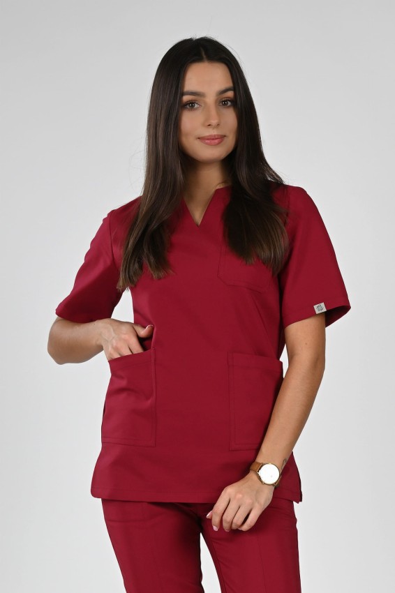 Bluza medyczna burgund