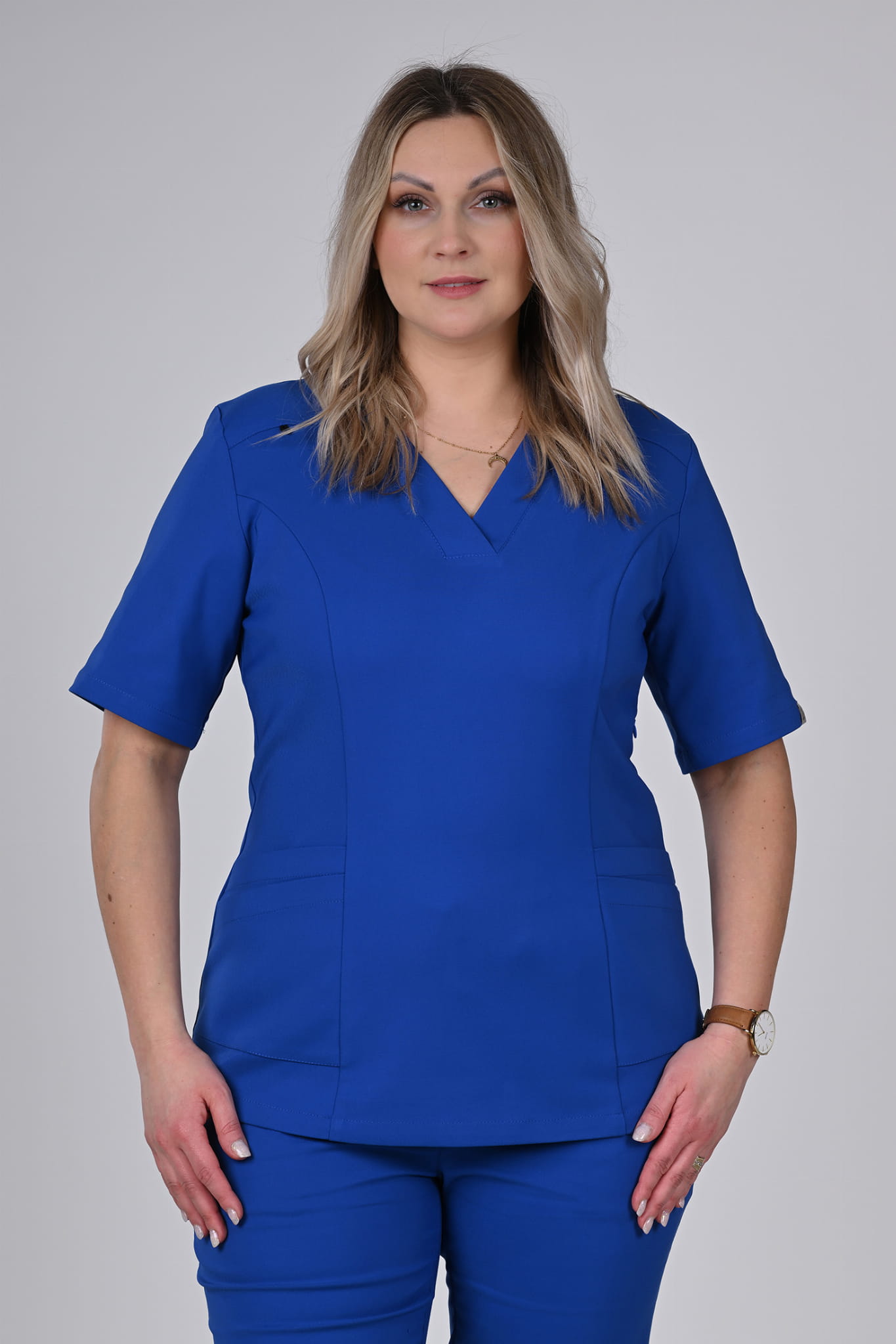 Bluzka medyczna damska Premium Scrubs GlamPuls Blue/ Niebieska