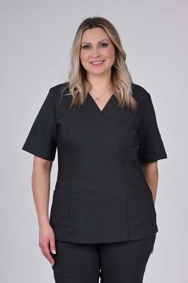 Bluzka medyczna damska Premium Scrubs GlamPuls Black/ Czarna