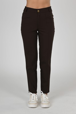 Spodnie medyczne damskie Premium Scrubs Basic GlamComfort Chocolate/ Brązowe