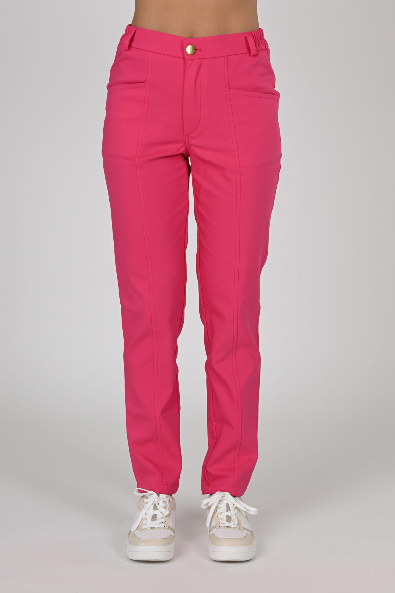 Spodnie medyczne damskie Premium Scrubs Basic GlamComfort Bright Pink/ Różowe