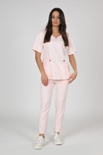 Spodnie medyczne damskie Premium Scrubs GlamComfort Light Apricot/ Jasnoróżowe