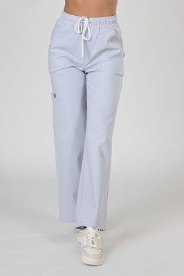 Spodnie medyczne damskie Premium Szerokie Warm Gray/ Jasnoszare