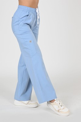 Spodnie medyczne damskie Premium Szerokie Baby Blue/ Jasnoniebieska