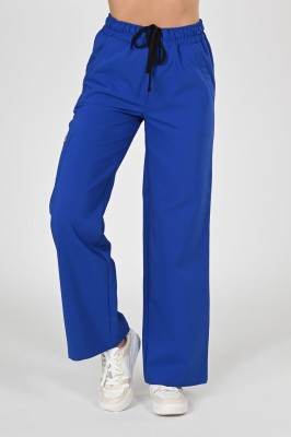Spodnie medyczne damskie Premium Szerokie Blue/ Niebieskie