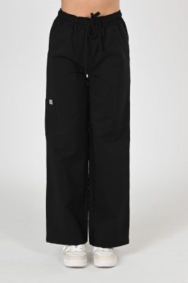 Spodnie medyczne damskie Premium Szerokie  Black/ Czarne
