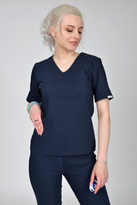 Bluzka medyczna damska Premium Scrubs Basic Navy Blue/ Granatowa