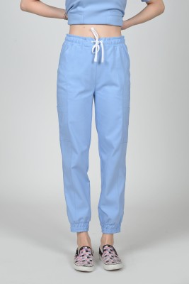Spodnie medyczne joggery damskie Premium Scrubs Baby Blue/ Jasnoniebieskie