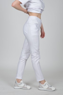 Spodnie medyczne damskie Premium Scrubs Basic GlamComfort White/ Białe