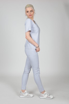 Spodnie medyczne damskie Premium Scrubs GlamComfort Warm Gray/ Jasnoszare