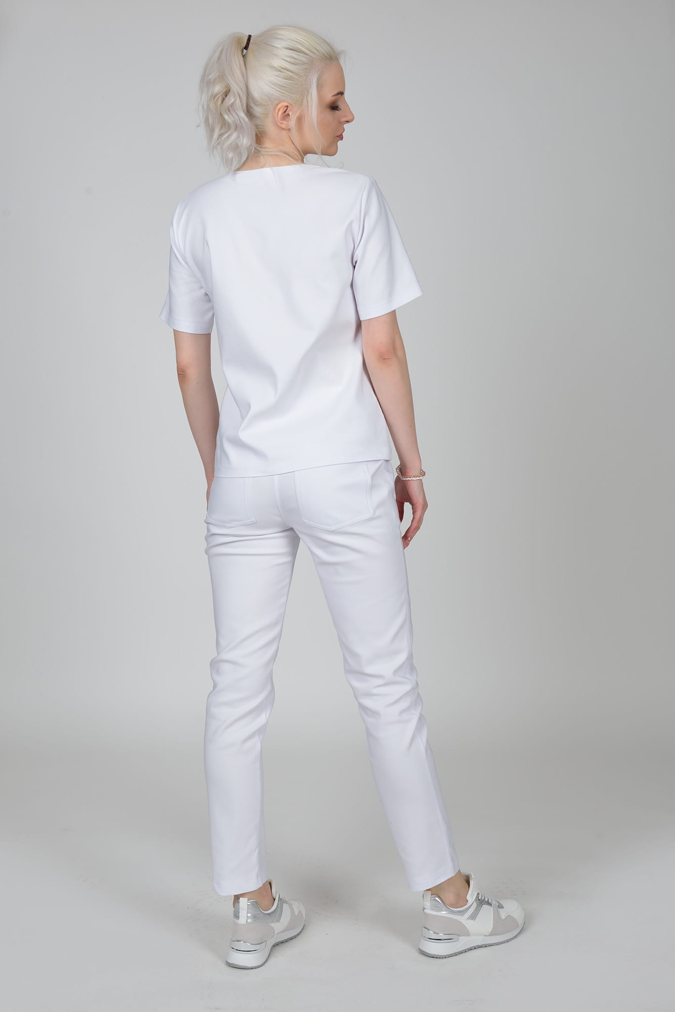 Spodnie medyczne damskie Premium Scrubs GlamComfort White/ Białe
