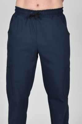 Spodnie medyczne męskie Scrubs Basic Navy Blue Proste/ Granatowe
