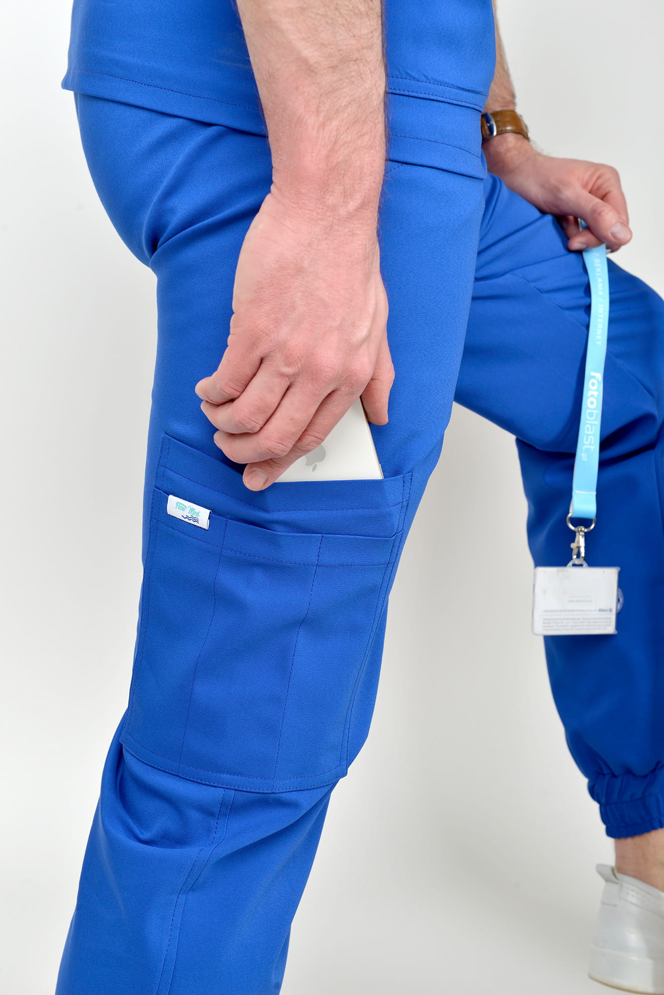 Spodnie medyczne joggery męskie Scrubs Blue/ Niebieskie