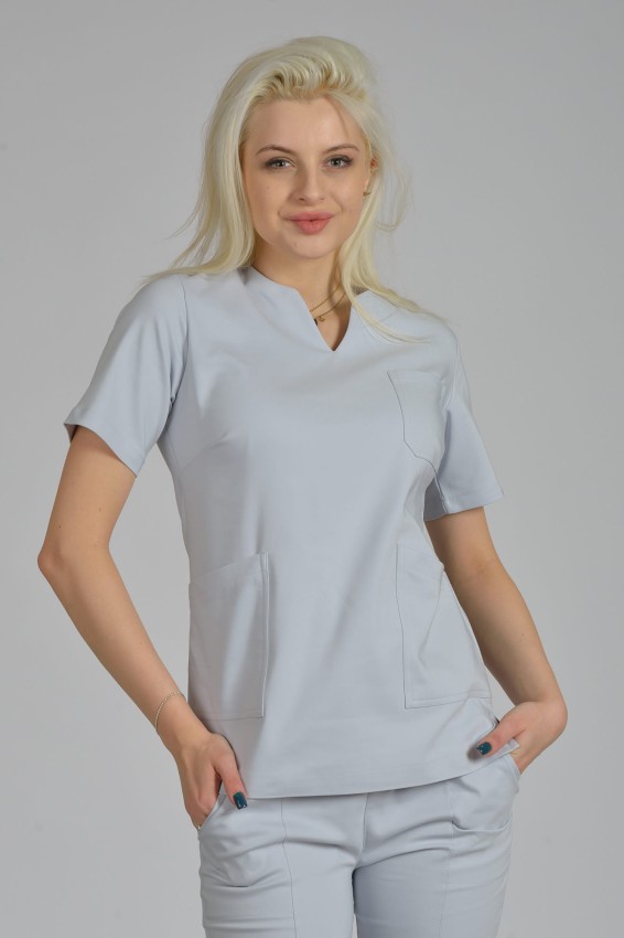 Bluzka Medyczna Damska Scrubs WarmGray (5).jpg