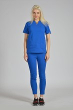 Scrubs Bluzka Medyczna Damska Niebieska