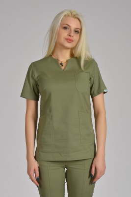 Bluzka medyczna damska Premium Scrubs V-Neck Olive/ Oliwkowa