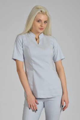 Bluzka medyczna damska Premium Scrubs stójka Warm Gray/ Jasnoszara