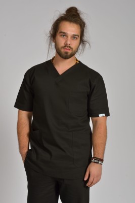 Bluzka medyczna męska Scrubs Premium Black/ Czarna