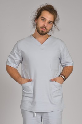 Bluzka medyczna męska  Premium Scrubs Premium Warm Gray/ Jasnoszara