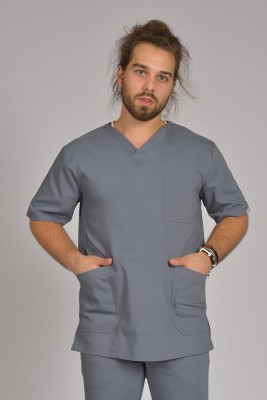 Bluzka medyczna męska Premium Scrubs Premium Gray/ Szara