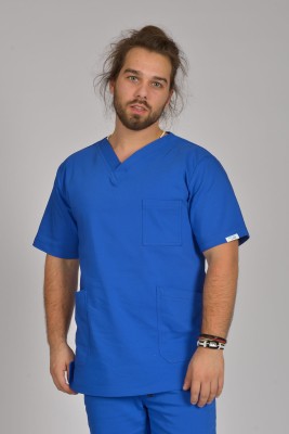 Bluzka medyczna męska Scrubs Premium Blue/ Niebieska