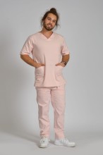 Bluza męska medyczna jasnoróżowa