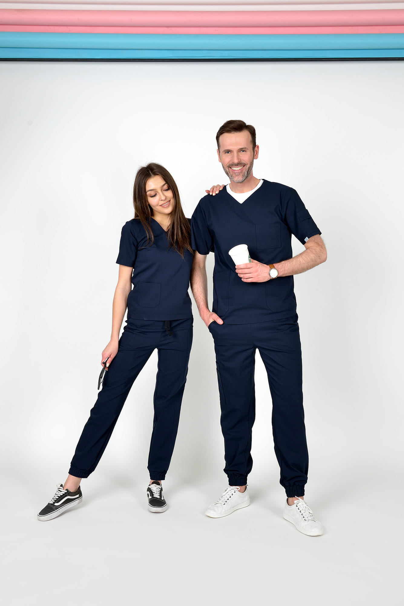Bluzka medyczna męska Scrubs Navy Blue/ Granatowa