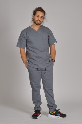 Spodnie medyczne męskie zwężane Premium Scrubs Gray/ Szare